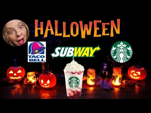 Halloween in here! (2023)( starbucks halloween drinks, squashmallows & taco bell )
