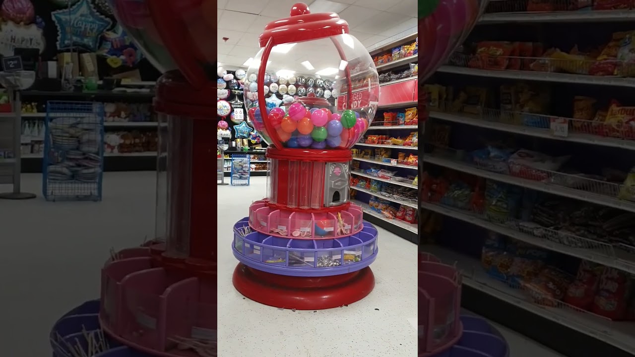 Biggest gumball machine ever! #shortsfeed #christmas #candy #love #gumball