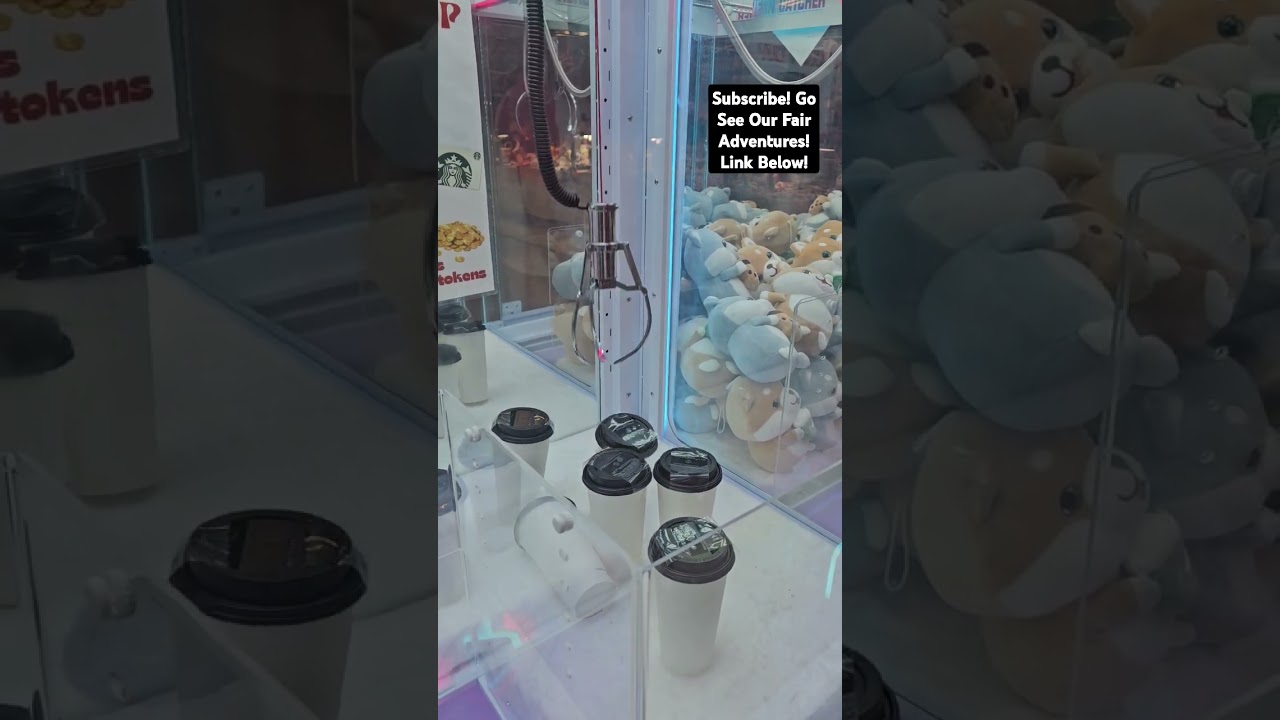 Lucky cup grab! #shortsfeed #theclaw #prize #fair #coffee #fun #happy #howto
